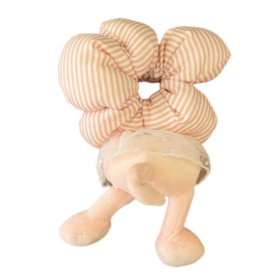 Hair Tie with Sufficient Elasticity Dot Print Lace Splicing Hair Flower Butt Design Hair Tope Buns Ponytails Half-Tied Hair Scrunchie