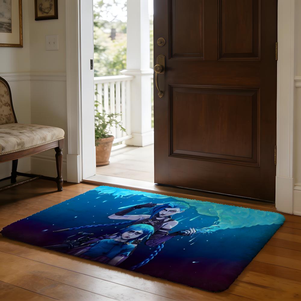 Floor Mat Soft Flannel Rug Non Slip Absorbent Mat for Bathroom Bedroom Home Decor Cool Anime J JinxS