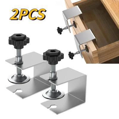 2Pcs Steel Woodworking Jig Cabinet Tool Drawer Panel Clips Furniture Front Installation Clamps Hand Tool Accessories