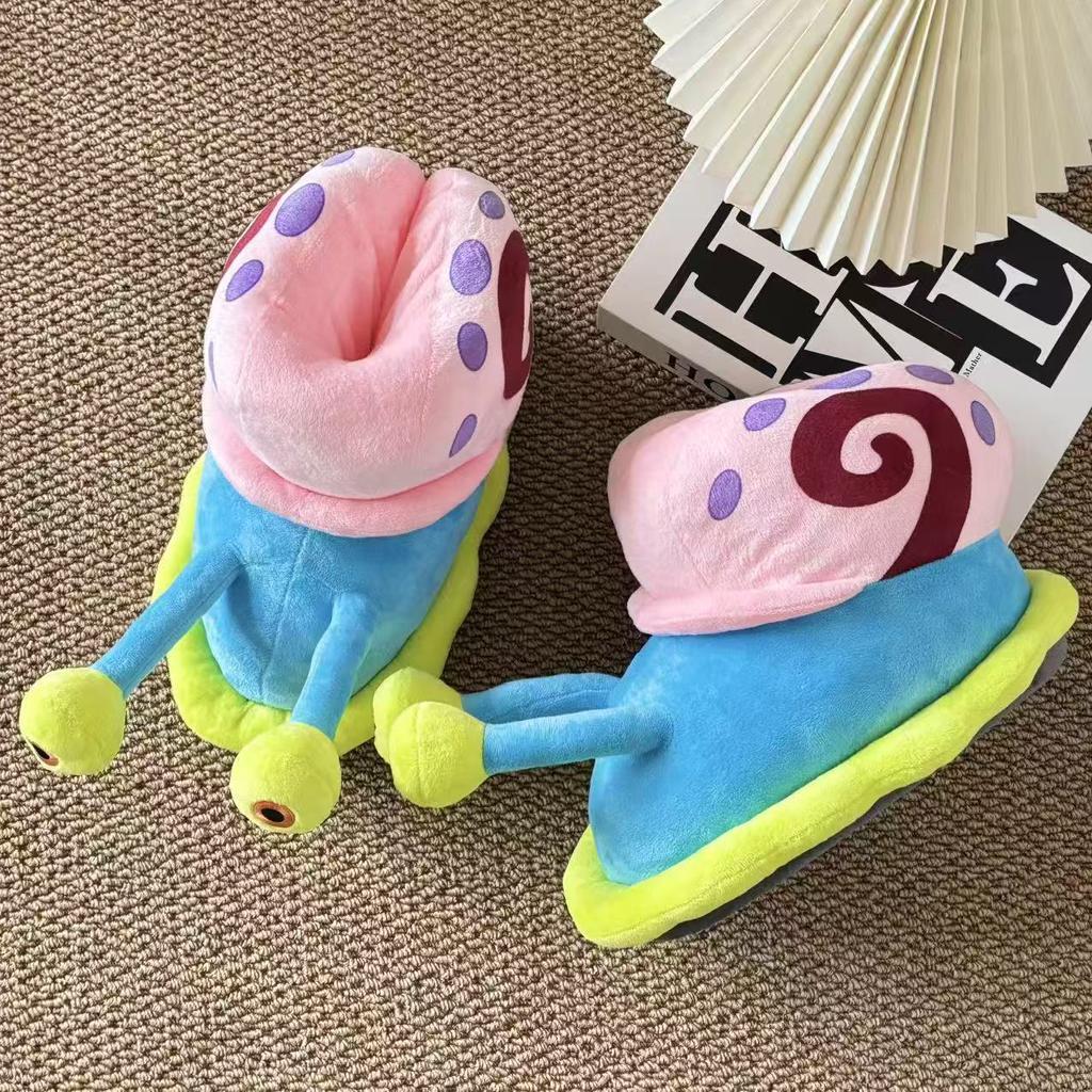 Snail Slippers Comfortable Velvet House Shoes with Closed Heels (Unisex)