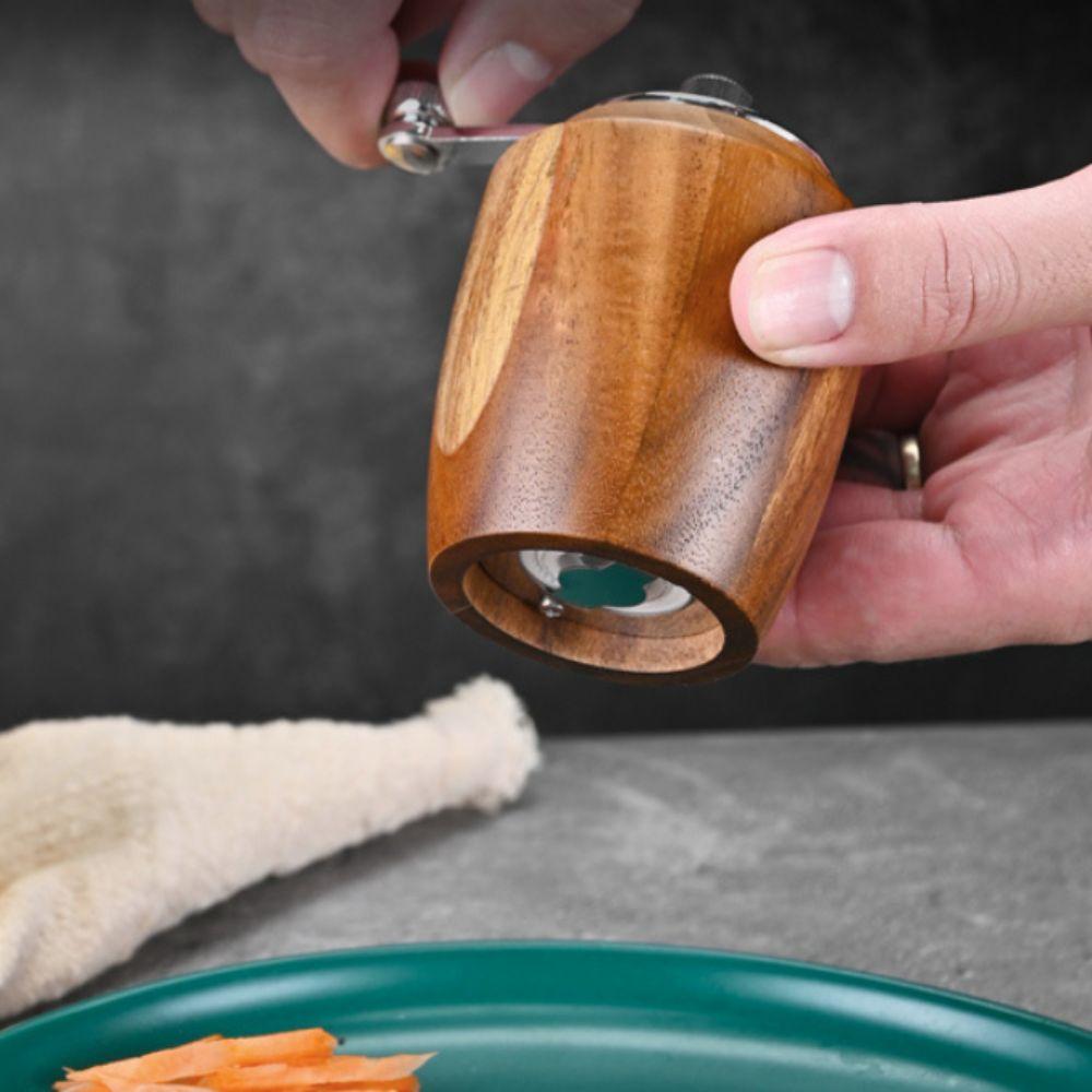 Manual Wooden Spice Mill Ceramic Grinding Core Pepper Grinding Bottle BBQ Salt Mill  Restaurant