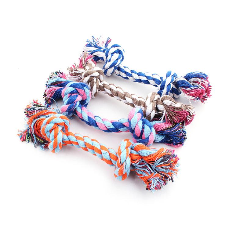 Durable Pet Dog Training Dental Toy Pet Bite Braided Knots Cotton Rope Dog Chew Toys