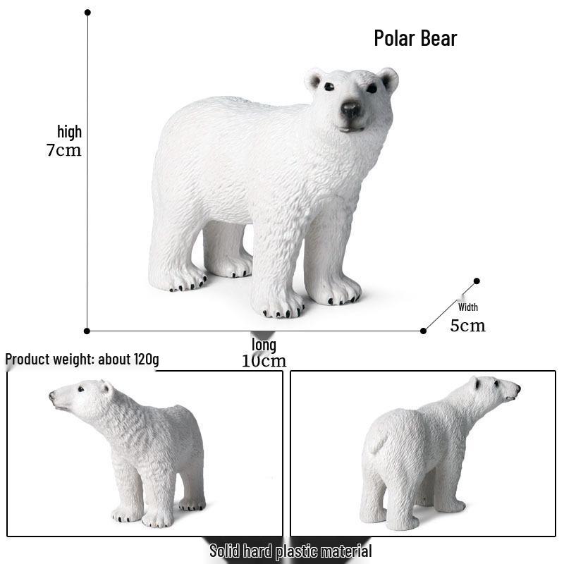 Kids' Arctic Animal Model Set: Polar Bear, Arctic Hare, Reindeer & Beluga Whale