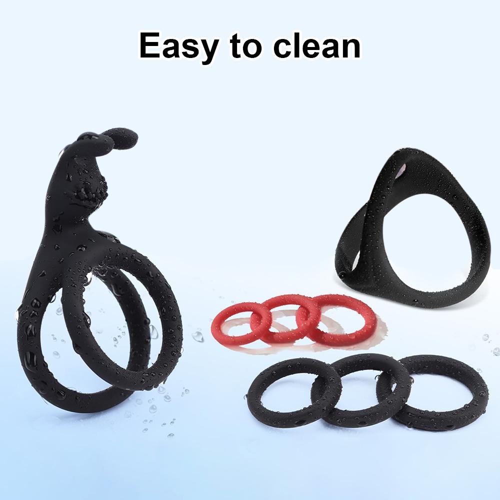 Penis Ring Set for Men Silicone Cock Rings Penis Sleeve for Erection Enhancing Soft Stretchy Male Adult Sex Toys