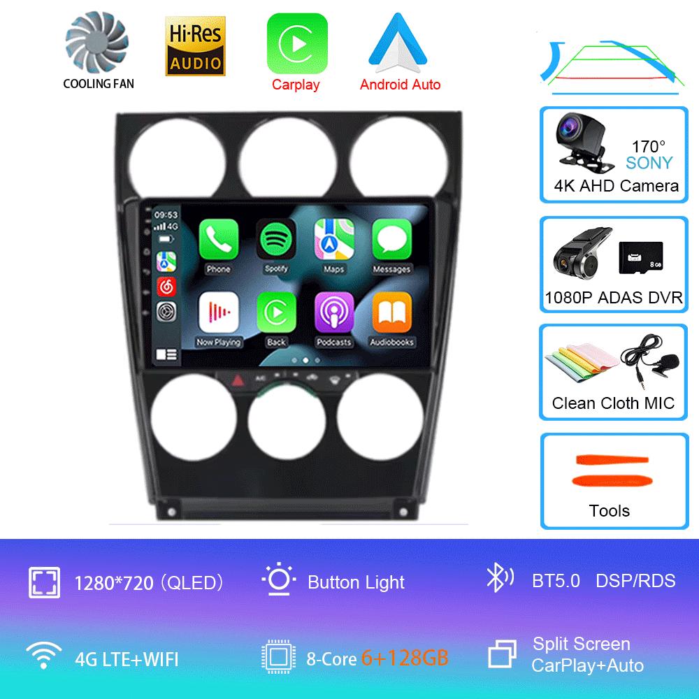 For Mazda 6 2002 2003 2004 2005 2006 2007 2008 Android 14 Car Player Navigation GPS Radio Multimedia Carplay 2Din 360 Camera RDS