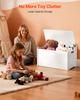 Kids Storage Bench, Wooden Toy Box Chest with Backrest, Large Storage Cabinet with Safety Hinge, Toddlers Storage Bench for Playroom, Living Room or