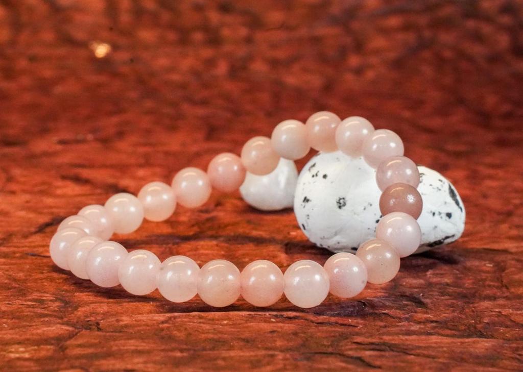 Zartes rosa Rosenquarz-Perlenarmband, Unisex-Edelsteinarmband, Elegantes Natur-Edelsteinarmband, Rosa Rosenquarz für den Alltag