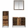 Bathroom Furniture Set with Drawers 3 pcs Reclaimed Wood Effect Particleboard