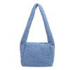 New autumn and winter plush handbag small square bag shoulder bag large capacity solid color personalized niche design