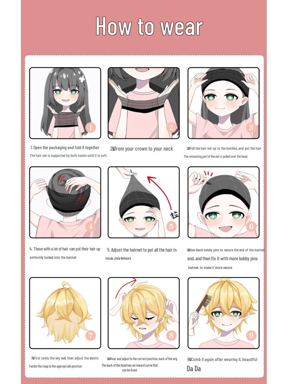 Парик для косплея Si Yun War Ghost Yamo Amo - Смешанный пушистый шелковистый верх головы