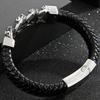 Gotische armband Skull Head Chain Bangle Leatherman armbanden met stalen magneetsluiting Logo graveerbare herensieraden
