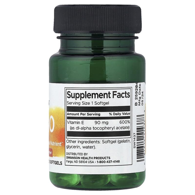 Vitamin E-200, 90 mg (200 IU), 60 Softgels