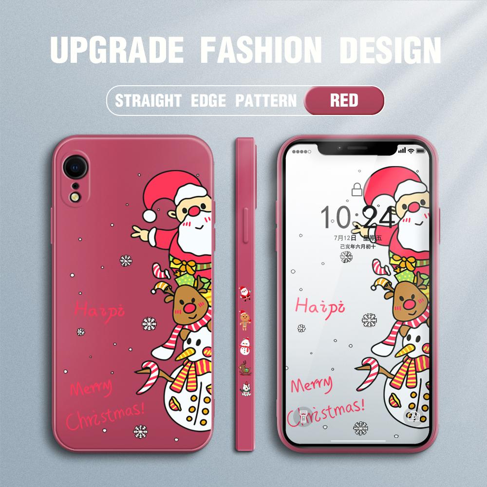 Kreslené vánoční vánoční pouzdro na telefon Redmi Xiaomi POCO Note 10 Pro 9 9A 9T 10C 8 7 11 Lite 5G X3 M3 Square Edge Soft Full Camera Protect Cover Case