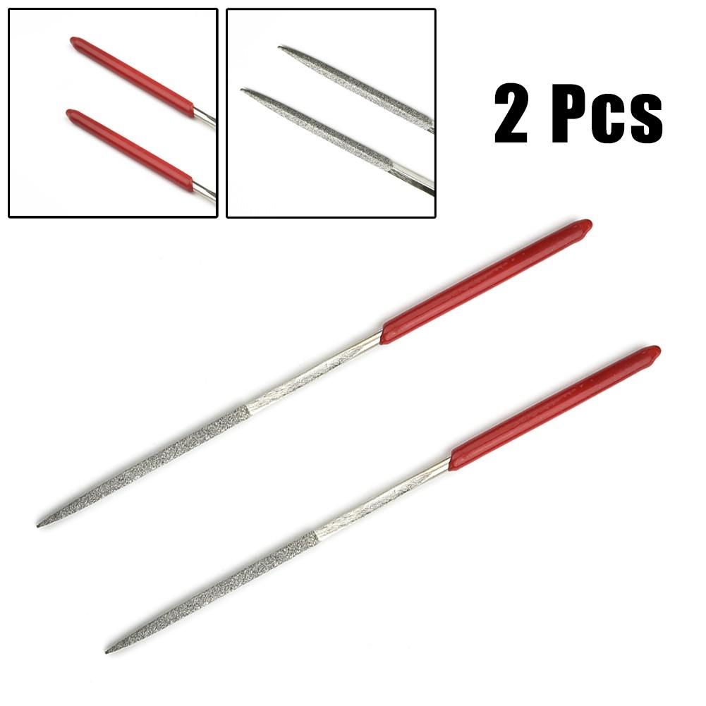 Hand Tools Diamond Files Shape Steel Silver + Red Square Rectangle
