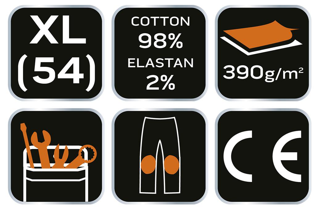 DENIM Work Trousers, Reinforced Knees, Size XL