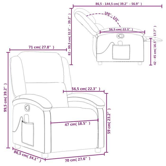 VidaXL Fauteuil inclinable de massage bleu velours 371818