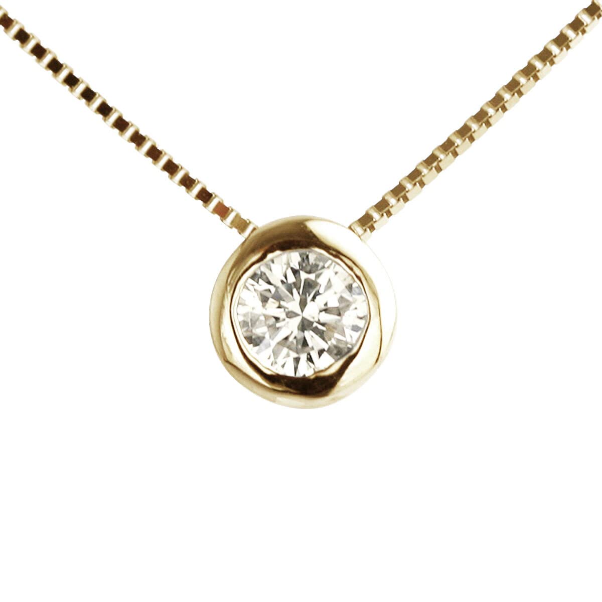 

DIAMOND WORLD Jewelry K18 Diamond Pendant Necklace Color SI2 Grade Good Cut GGSJ Sorting of Women s 0.15ct D-G (Certificate Authenticity)