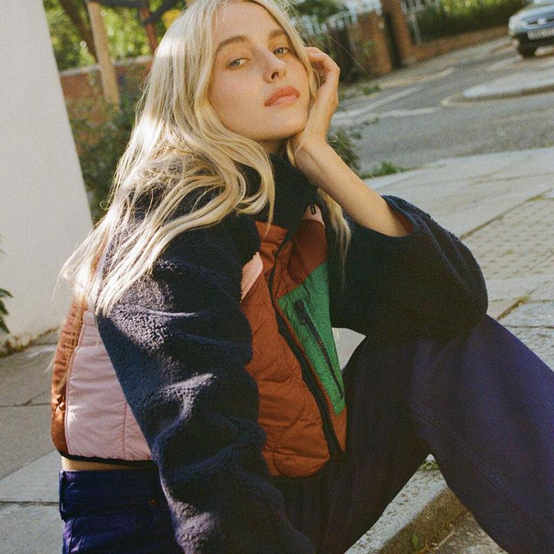 European & American Women's Fashion Fleece-Spliced Short Jacket