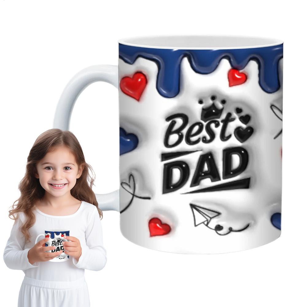 Dad Coffee Mug 3D Funny Ceramic Dad Cup Home Decoration For Beer Whiskey Shelf Desk Family Party Picnic Camping Halloween Home 350ml