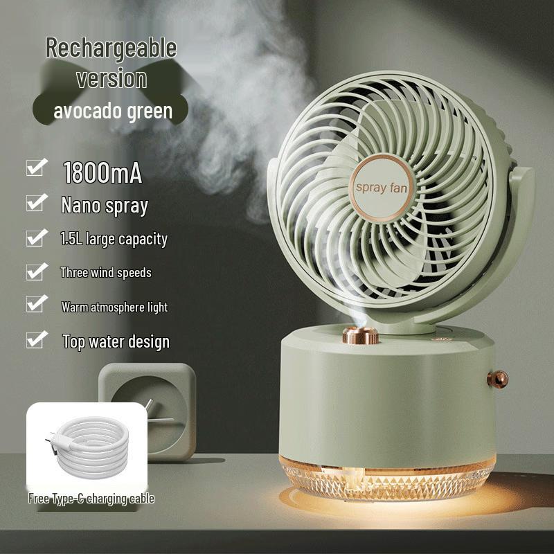 VANSKING USB Portable Mini Spray Desk Fan Three-Gear Adjustable Mist Cooling