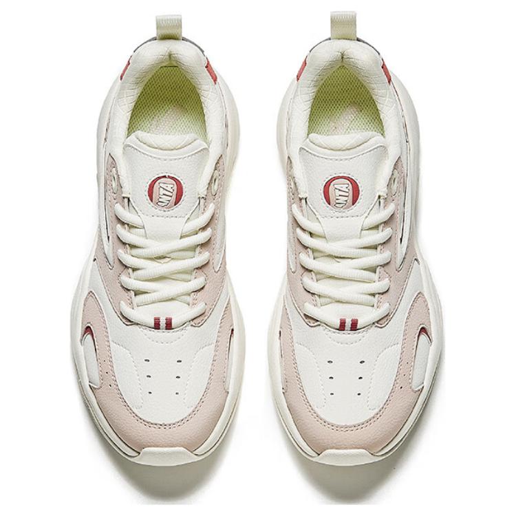 Anta Ace Synthetic Leather Comfortable Versatile Non-Slip Wear-Resistant Low-Top Dad Shoes Women Sneakers 922438812-2
