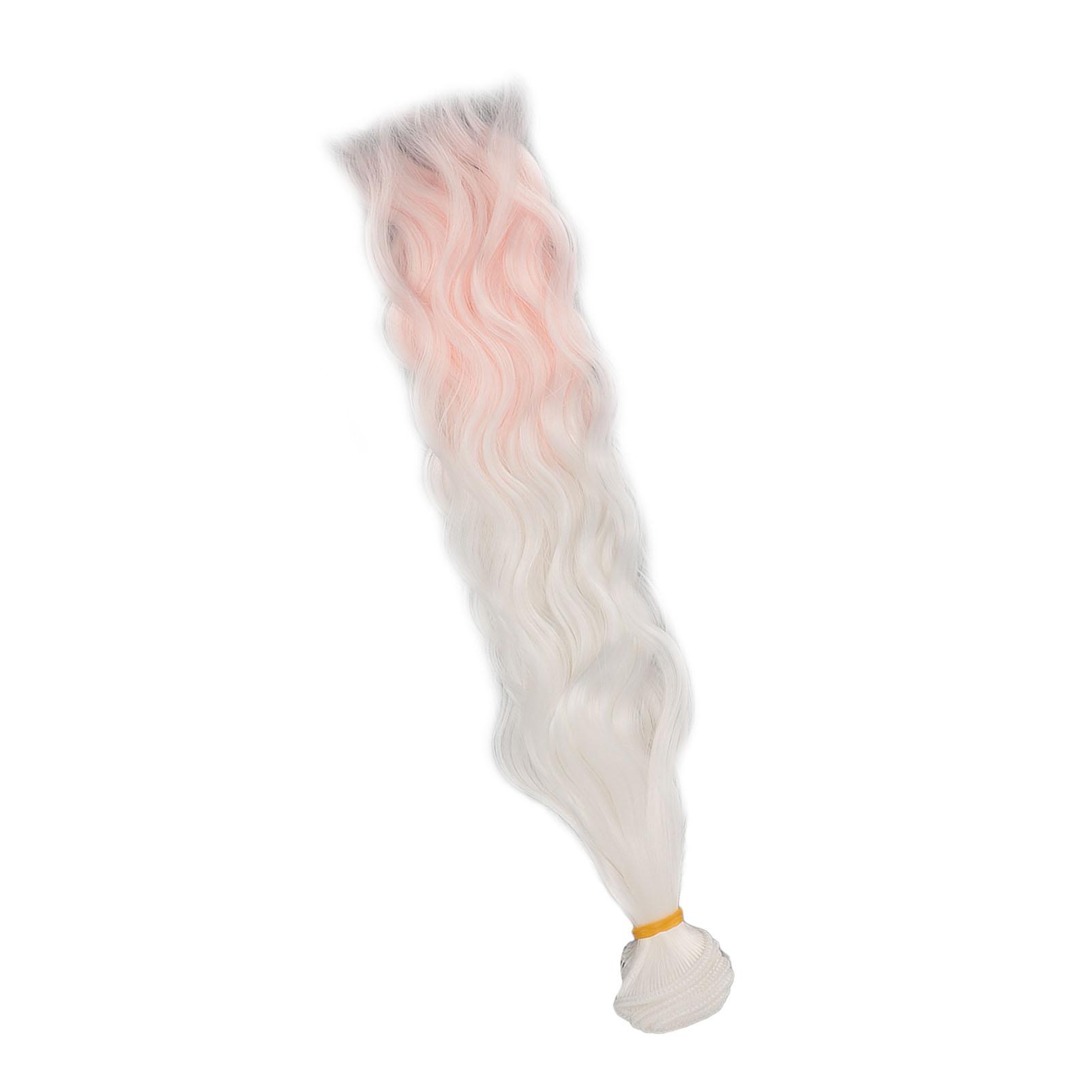 

Парик для куклы Длина 25 см Ширина 1 м Белый Розовый Градиент Длинный Вьющийся Парик для шарнирной куклы Тип 2