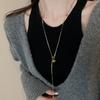 Retro Layered Tiger Eye Stone Pendant Necklaces for Girls Women Natural Stones Double-Layer Maillard Necklace Jewelry Gifts