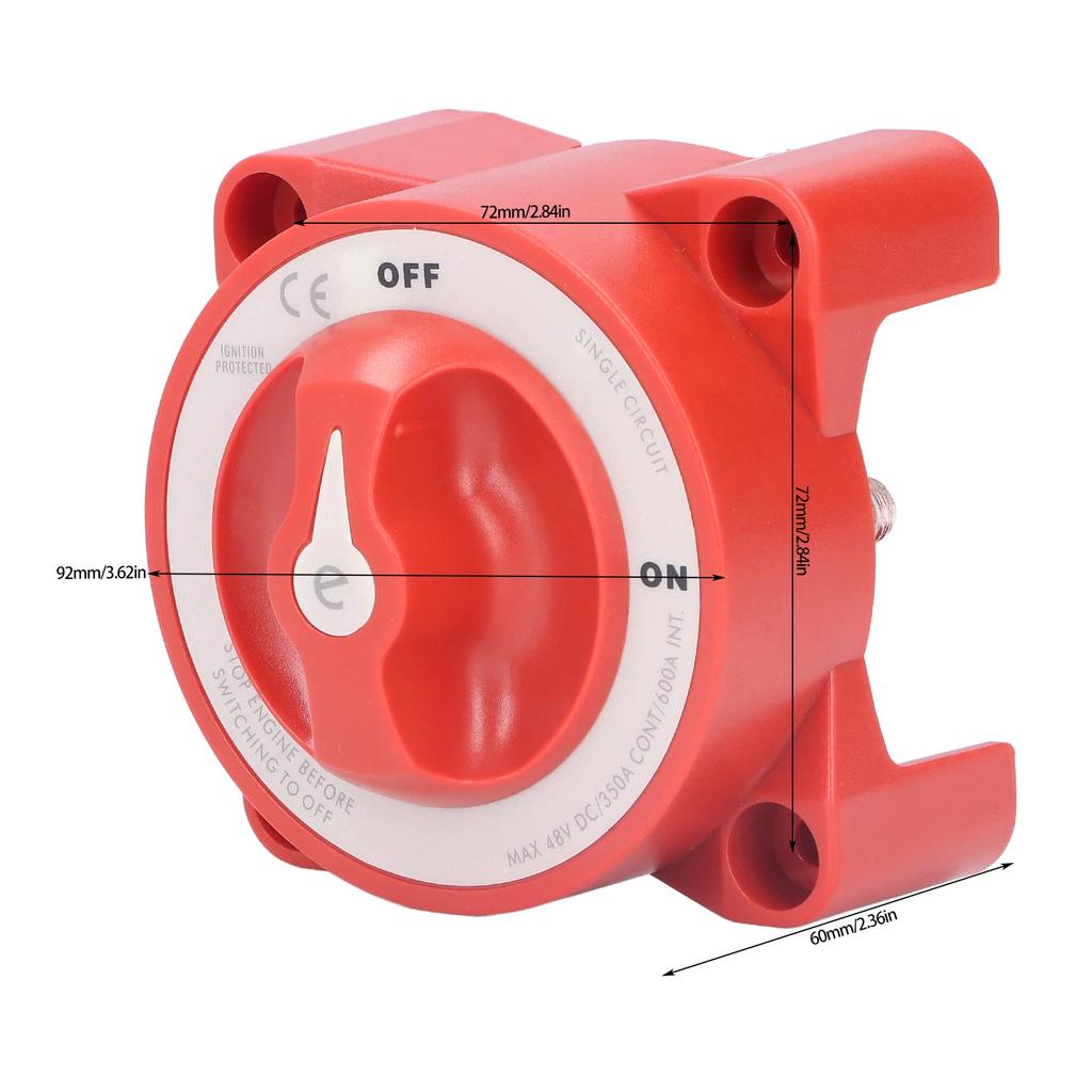 KIMISS Blue Sea Switch, 350A Switch 48VDC Knob Type Single Circuit Power
