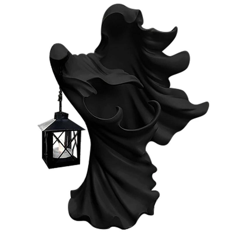 Witch Decorative Lamp Searching for Bright Ghosts Realistic Ghost Sculpture Halloween Garden Decorative Ghost Sculpture