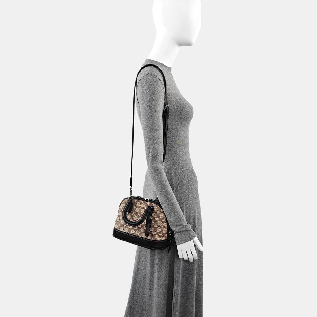 [Gebraucht] Revel 24 Klassische Monogramm Jacquard-Stoff- und Leder-Schulter-Crossbody-Tragetasche Medium - Ausgezeichnet #4YZQ8Z