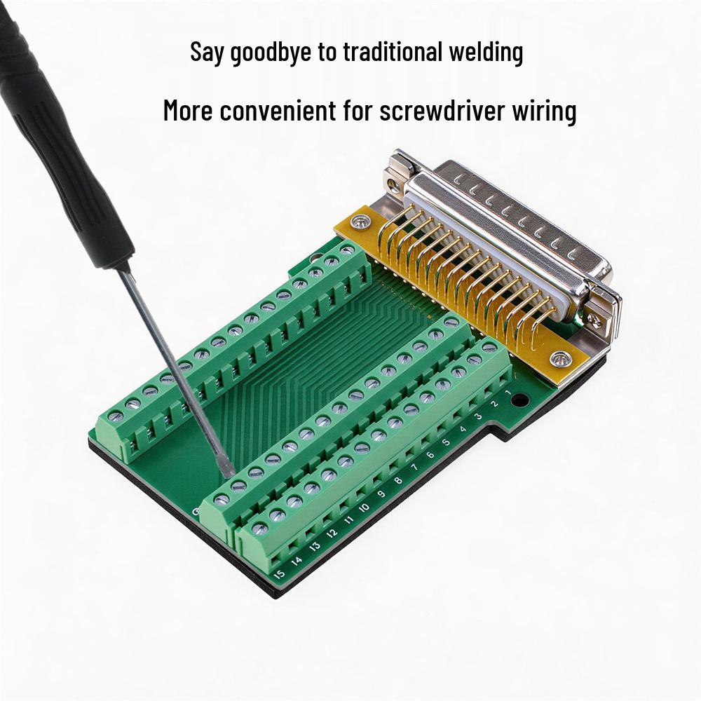 DB44 Solderless Male & Female Plug, 3-Row 44-Pin D-SUB P Adapter Terminal Board