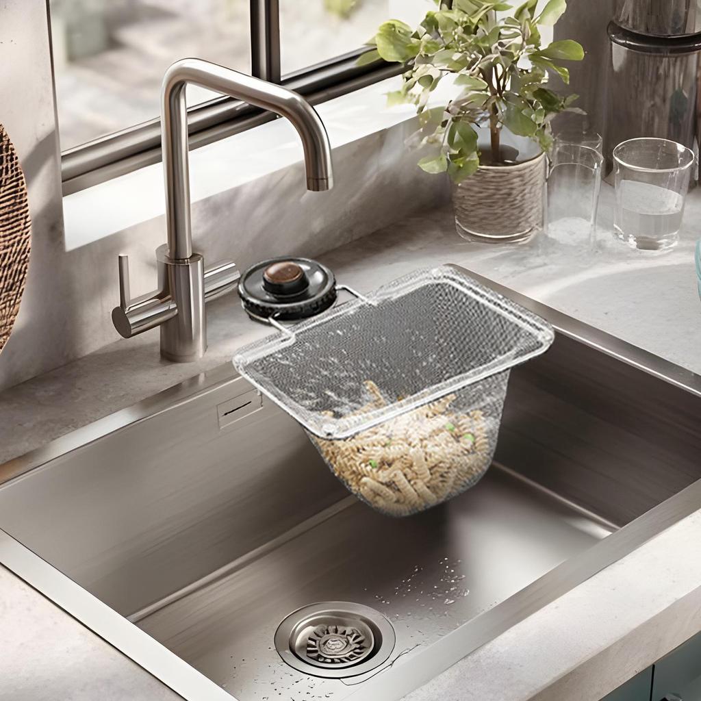 Sink Strainer Basket Holder Suction Cup Drain Holder Sink Strainer Rack With Filter Mesh For Vegetable Leftover Fruit RV