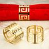 12PCS Napkin Rings with Hollow Out Triangle ,Gold Napkin Ring Holder for Wedding Party Banquet Dinner Serviette Napkin Buckles
