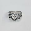 Cross Love Ring for Women, Cold Style, Retro Textured Index Finger Ring, Fashionable and Versatile Open Ring