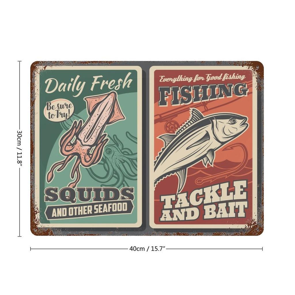 1-Pack Vintage Wall Mounted Metal Sign, 20×30cm and 30×40cm, Rust-effect Artwork for Pub, Restaurant or Game Room
