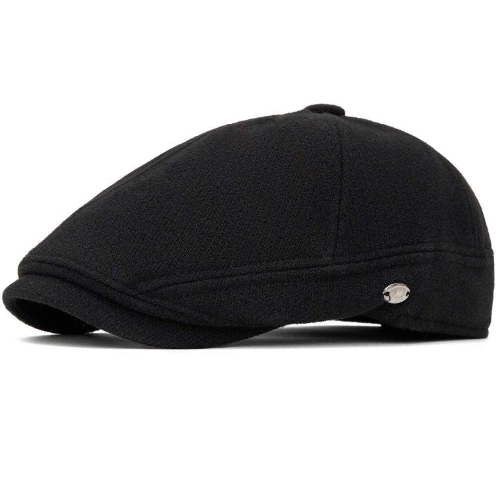 HT5030 Berets Thick Warm Winter Caps for Men Women Vintage Wool Beret Hat Male Female Adjustable Flat Cap Octagonal Beret Caps