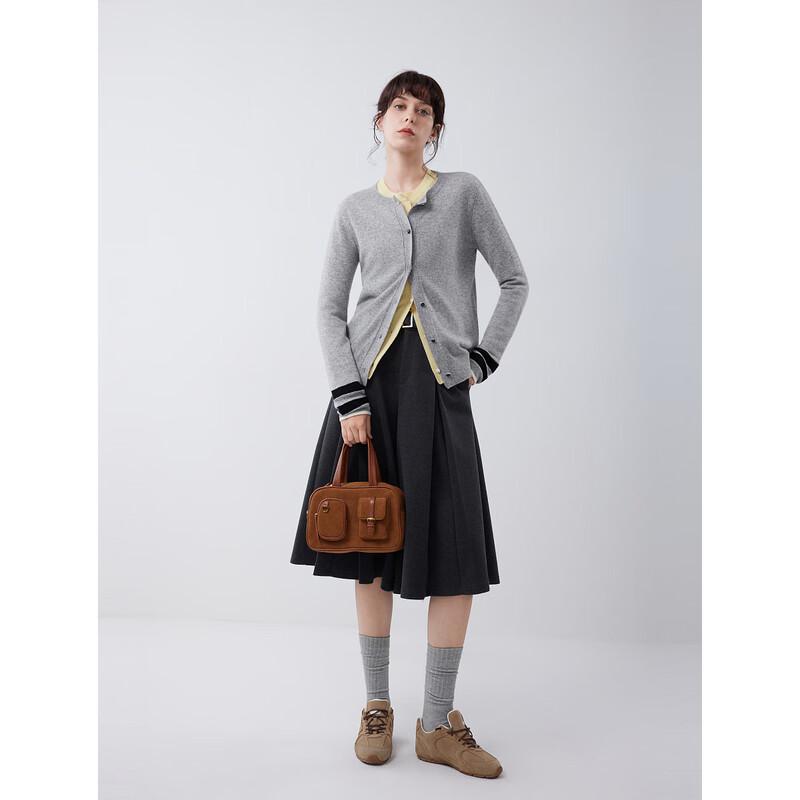 ELLE Cashmere Blend Wool Knit Cardigan S