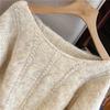 Sweater for Women Winter Cotton Thickened Pullover Round Neck Knitted Stretchy Long Sleeve Oversize Jumper Sweater Tops