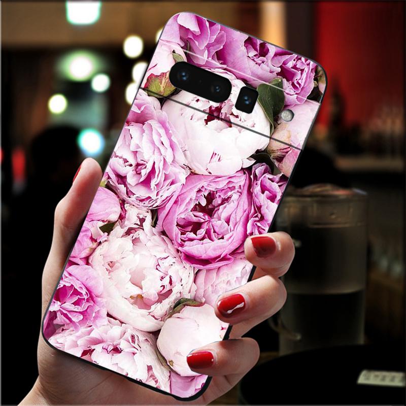 Phone Case For Google Pixel 10 9 Pro XL 9A 8 7 6 Pro Pixel 8A 7A 6A Pixel 8 7 6 5 Peony Flower