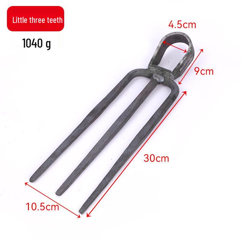 Rust-Proof Manganese Steel Garden Fork & Hoe: 2, 3, and 4 Tines for Digging, Soil Loosening, and Land Reclamation