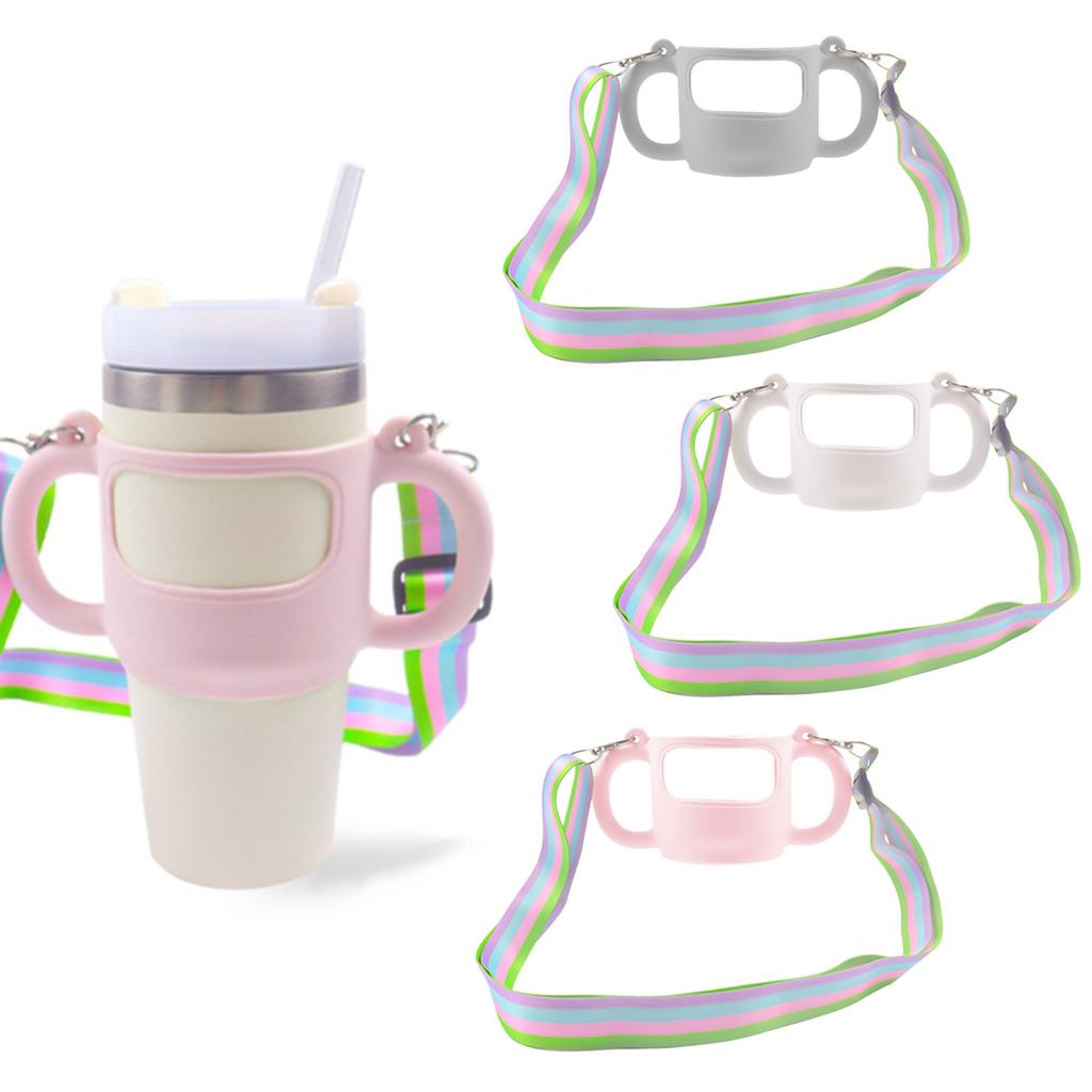 Silicone Tote For 14 Oz Water Bottles, Water Bottle Accessories For Hiking And Camping