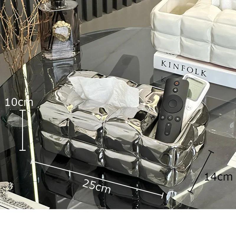Creative Rectangular Bread Shaped Tissue Box Coffee Table Desk Decoration Ceramic Tissue Box Bedside Table Paper Towel Case
