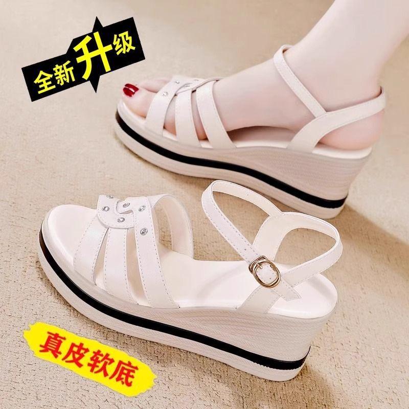 

Женские сандалии летние, на мягкой подошве, нескользящие, на танкетке, на плоской подошве, пляжные, рабочие, на толстой подошве, на среднем каблуке, женские сандалии, внешняя торговля 35