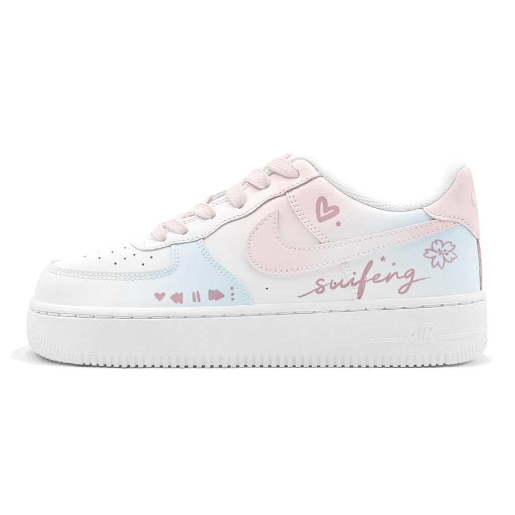 Nike Air Force 1 Air Force 1, Couple's, Romantic Favor, Pink Blue Love Story, Mismatched Color, Cotton Candy Low Top DH2920-111(TeamS3-S-BOX)