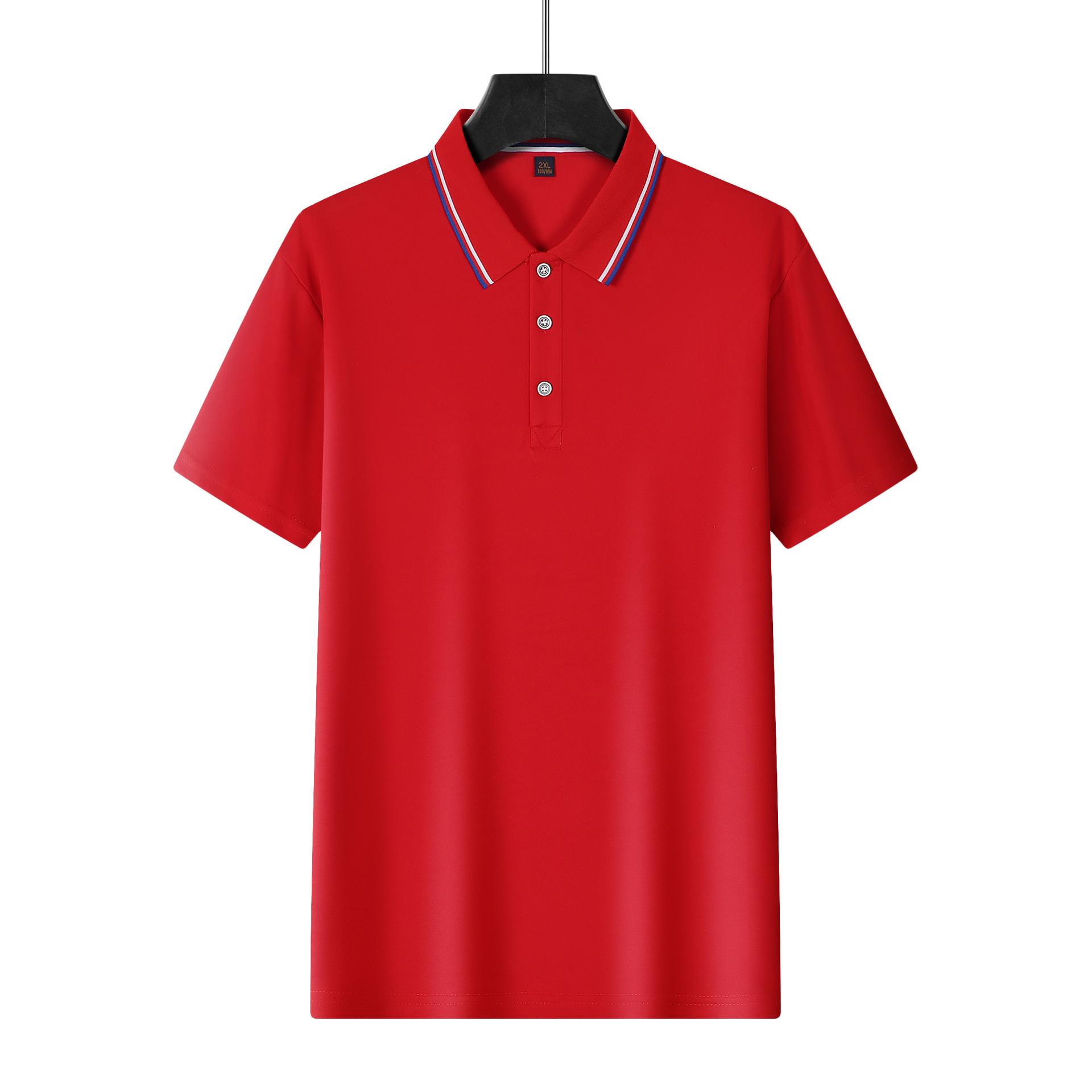 American short-sleeved men s polo shirt, summer new lapel printing, solid color shirt t-shirt S