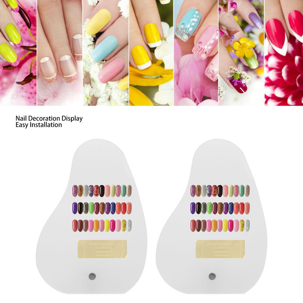 2pcs Nail Tip Color Card Display Board Rack Professional Home Salon Acrylic Nail Art Showing Holder