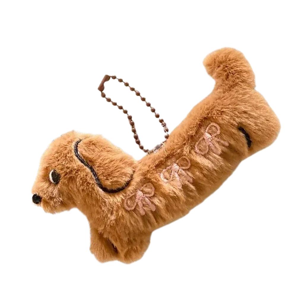 Fashionable Dachshund Plush Keychain Lovely Puppy Stuffed Keyring Accessory for Bag Decoration and Special Gifts