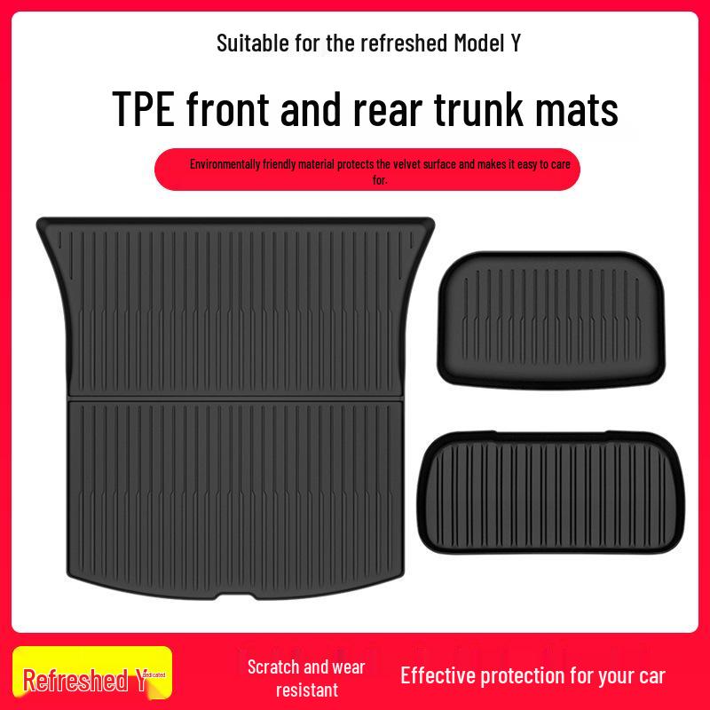 Tesla Model Y 3-Piece Front & Rear Trunk Mat Set (Refresh 25)
