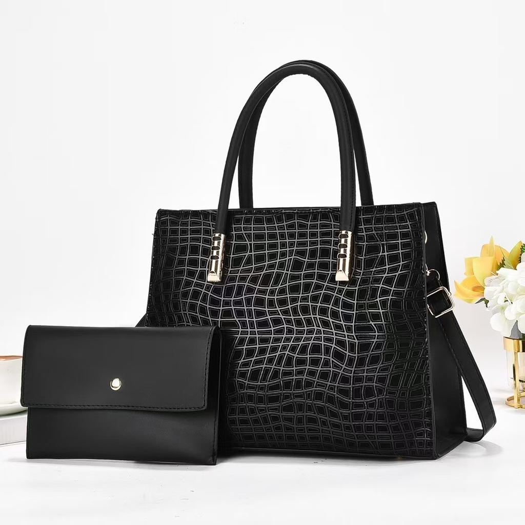 Luxury Design Tote Bag for Women, Leather Business Office Work Commuting Female Shoulder Bag with Small Clutch Handbag Purse