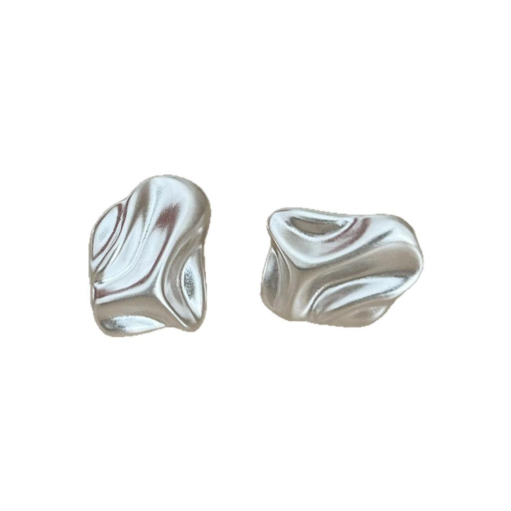 Chic Irregular Texture Stud Earrings for Women - Trendy and Unique Design
